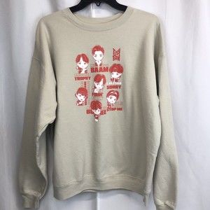 TINY TAN BTS KPOP Mic Drop Mens Large Anime Pullover Sweatshirt Graphics
